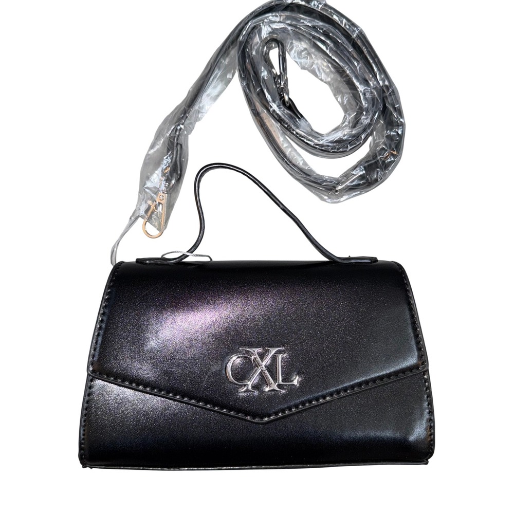 CXL by Christian Lacroix Laine Matte Patent Crossbody Bag Black NWT